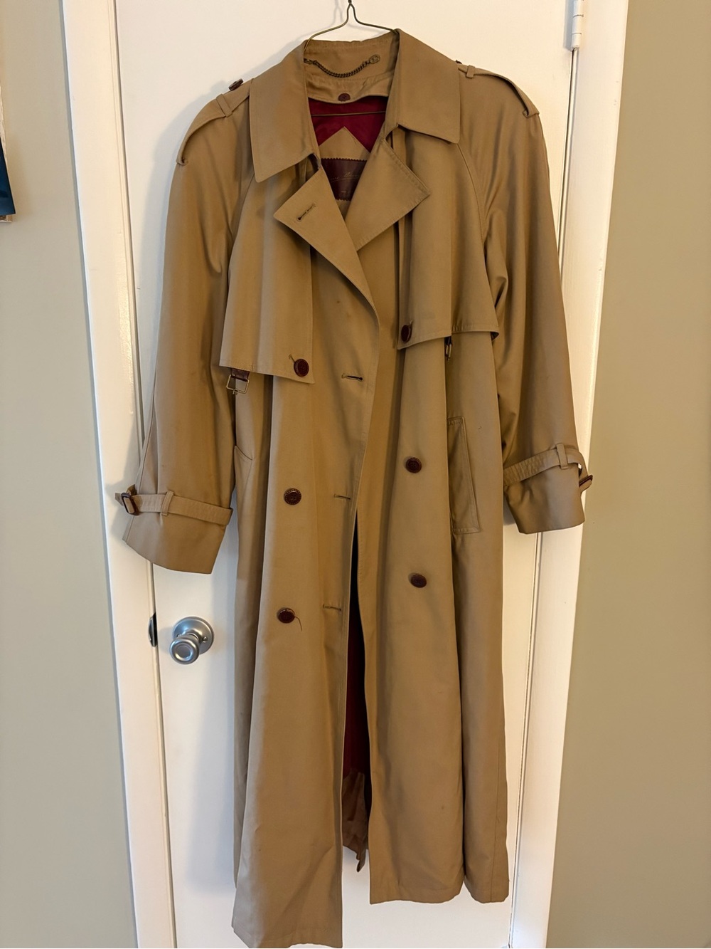 Classic Women’s Trench Coat in Tan - Double-Breasted Jacket